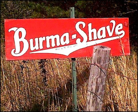 Burma Shave Logo. group burma shave waits